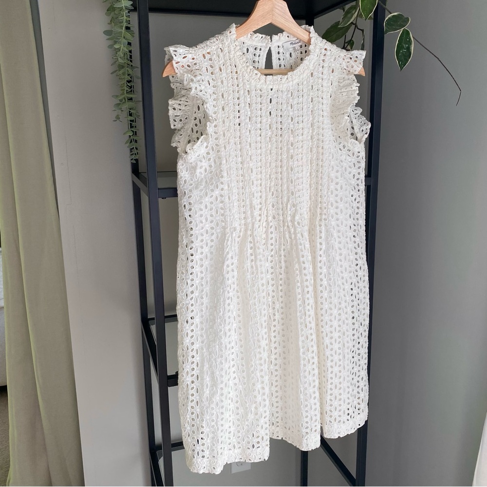 NWT Madewell Eyelet Pintuck Mini Dress